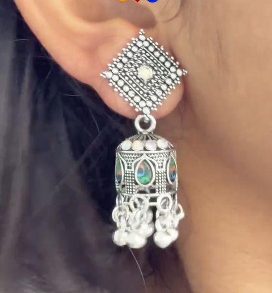 Pink Bloom Jhumka Earrings | Aesthetic Jewellery