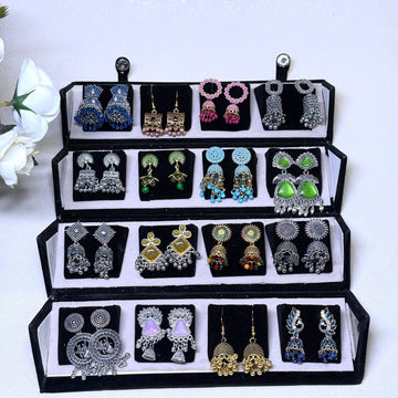 16 Colourful Jhumka with Folding Box
